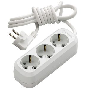 Удлинитель Makel 3х2P+PE кабель 2м 3х1мм2 16А/250В белый