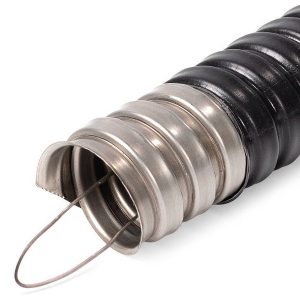 Металлорукав Fortisflex МРПИнг 20 мм INOX 20 из нержавеющей стали в ПВХ-изоляции с протяжкой