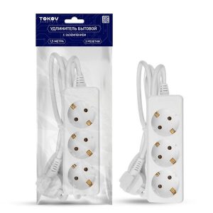 Удлинитель Tokov Electric 3х2P 10А без заземления 1.5м 2х0.75мм2 белый