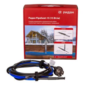 Саморегулирующийся греющий кабель Ридан 2м для водопровода Pipeheat-15 30Вт