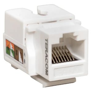 Розеточный модуль EKF TERACOM RJ45 cat.5E Keystone неэкранированный 110 IDC 90 белый