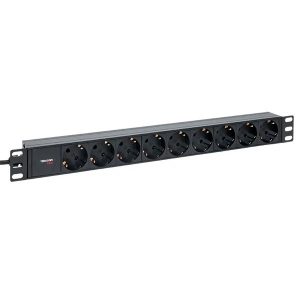 Блок розеток EKF PDU Teracom PRO 19 1U 10А/250В 9 розеток EKF Schuko шнур питания 2м вилка C14 черн