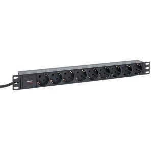 Блок розеток EKF PDU Teracom PRO 19 1U 16А/250В 9 розеток Schuko кабель 2м с вилкой Schuko черн