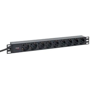 Блок розеток EKF PDU Teracom PRO 19 1U 16А/250В 9 розеток Schuko кабель 2м вилка Schuko черный