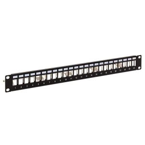 Патч-панель модульная EKF Teracom PRO 19'' 1U экранированная 24 порта с органайзером (пустая)