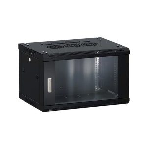 Шкаф настенный EKF 19 TERACOM PRO 6U 600х450 мм дверь стеклянная с замком-ручкой черный