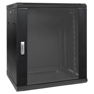 Шкаф настенный EKF 19 TERACOM PRO 12U 600х600 мм дверь стеклянная с замком-ручкой черный
