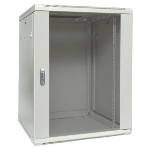 Шкаф настенный EKF 19 TERACOM PRO 12U 600х600 мм дверь стеклянная с замком-ручкой серый