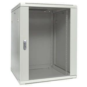 Шкаф настенный EKF 19 TERACOM PRO 15U 600х600 мм дверь стеклянная с замком-ручкой серый