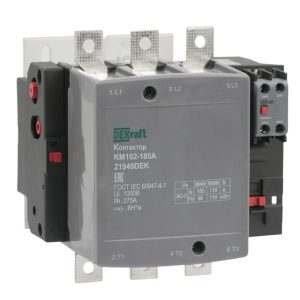 Контактор DEKraft КМ-102 185А 1НО+1НЗ 220/230В АС3 АС4