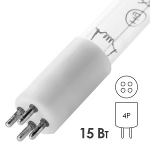 Лампа бактерицидная LightBest GPH 303T5L/4P 15W 303mm специальная безозоновая