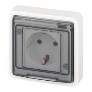 Розетка скрытой установки ЭРА Эксперт 11-2522-01 2P+E 16А шторки IP55 белый