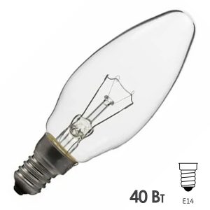 Лампа накаливания свеча Foton 40W 230V E14 390lm прозрачная (ДС230-40-1) d36x97mm