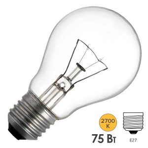 Лампа накаливания Foton ЛОН 75W 230V E27 935lm прозрачная (Б230-75-5) d55x105mm