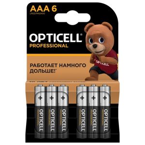 Батарейка AAA Opticell Professional LR03 MN2400 1,5V алкалиновая (упаковка 6шт) 6911332395464