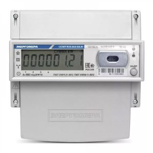 Счетчик трехфазный многотарифный Энергомера CE307 R33.043.ОA.N 5-10А 0.5S Оптопорт. RS-485 DIN-рейка