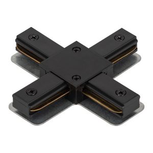 Коннектор ЭРА TR-1PA-СX-BK X-образный для однофазного шинопровода черный