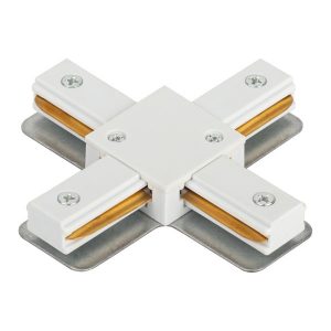 Коннектор ЭРА TR-1PA-СX-WH X-образный для однофазного шинопровода белый