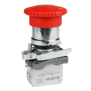 Кнопка аварийной остановки КЭАЗ OptiSignal D22 C4-ESTR-01 металл 1НЗ возврат поворотом IP65