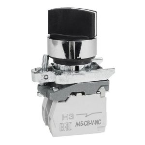 Переключатель КЭАЗ OptiSignal D22 C5-S-25 2 положения с фиксацией 1НО+1НЗ IP65 пластик