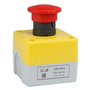 Пост кнопочный КЭАЗ аварийной остановки OptiSignal D22 C5-BK-1-ESTR-01 1НЗ возврат поворотом IP65
