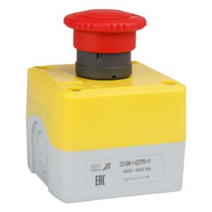 Пост кнопочный КЭАЗ аварийной остановки OptiSignal D22 C5-BK-1-ESTR-11 1НО1НЗ возврат поворотом IP65
