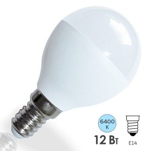 Лампа светодиодная шарик Foton FL-LED GL45 12W 6400K 220V E14 1200Lm 45x88mm дневной свет