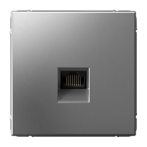 Розетка одинарная компьютерная RJ45 SE ArtGallery категория 5е сталь