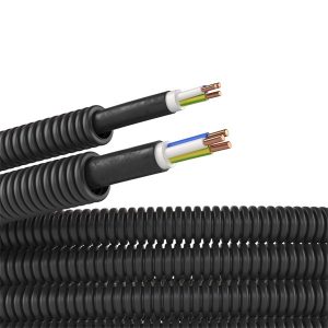 Гофра ПНД DKC 16мм черная с кабелем ВВГнг(А)-LS 3х1,5 РЭК ГОСТ (50м)