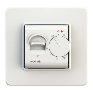 Механический термостат Welrok mex датчик пола, выключатель 16А 3000Вт 10-40 °С белый