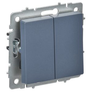 Переключатель перекрестный 2-клавишный ИЭК BRITE 10А маренго (ВС10-2-3-БрМ)