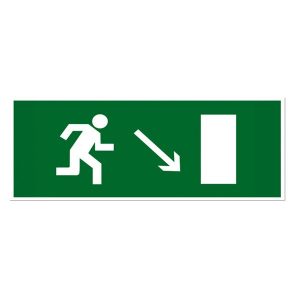 Знак TDM Направление к эвакуационному выходу направо вниз 350х124мм для ССА
