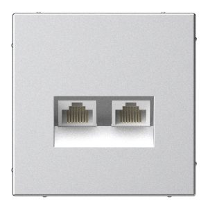 Розетка двойная компьютерная RJ45+RJ45 SE ArtGallery категория 5е алюминий