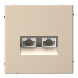Розетка двойная компьютерная RJ45+RJ45 SE ArtGallery категория 5е шампань