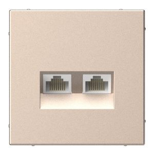 Розетка двойная компьютерная RJ45+RJ45 SE ArtGallery категория 5е песочный