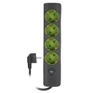 Удлинитель JazzWay ET-04-140G 4х2Р+Е 1,4м 3х1 мм2 16А с выключателем серый