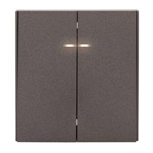 Выключатель двухклавишный с подсветкой Kranz Miele Strong 10А с рамкой графит