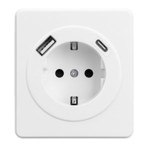 Розетка с заземлением Kranz Miele Round 16А со шторками и USB A+С 5В/3А с рамкой перламутр