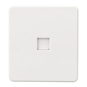 Розетка компьютерная Kranz Miele Round RJ45 кат 6 с рамкой перламутр