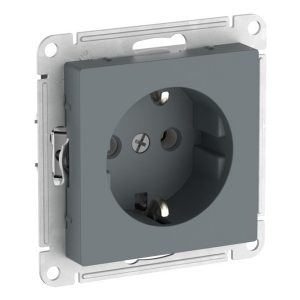 Розетка с заземлением SE AtlasDesign 16А быстрозажимные клеммы, грифель [уп 10 шт]