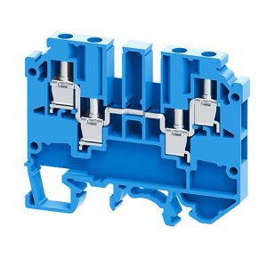 Клемма с четырьмя контактами винтовая КЭАЗ OptiClip СMC-2.5-QUATTRO-(0.2-4)-I-BU синий