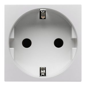 Розетка Daccord Metra45 2К+З без шторок винтовой зажим 2М, белая (аналог 077210 Mosaic)