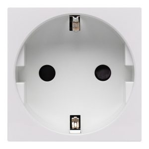 Розетка Daccord Metra45 2К+З со шторками винтовой зажим 2М, белая (аналог 077213 Mosaic)