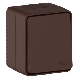 Одноклавишный переключатель открытой установки SE AtlasDesign Profi54 10A IP54 коричневый