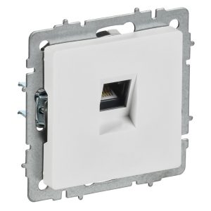 Розетка компьютерная ИЭК BRITE RJ45 кат.6 арктический белый (РК11-БрАБ)