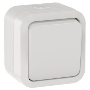 Выключатель кнопочный 1-клавишный ИЭК TORS TS310 10А IP55 белый