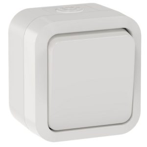 Выключатель двухполюсный 1-клавишный ИЭК TORS TS311 10А IP55 белый