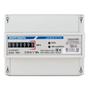Счетчик трехфазный однотарифный Энергомера ЦЭ6803В 10-100А класс 1.0 DIN 230В 1 4 провода М7Р31