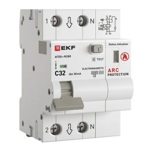 Устройство защиты от дугового пробоя с АВДТ EKF 1P+N С32А 30мА тип А 6кА