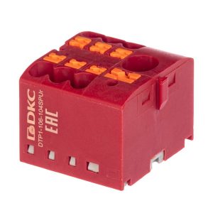 Блок распределительный DKC 1 ввод 6 мм2 6 точек подключения 2,5 мм2 зажим push-in красный